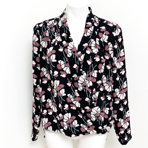 Ann Taylor Tops - BOGO Ann Taylor Loft Purple Black Floral Blouse